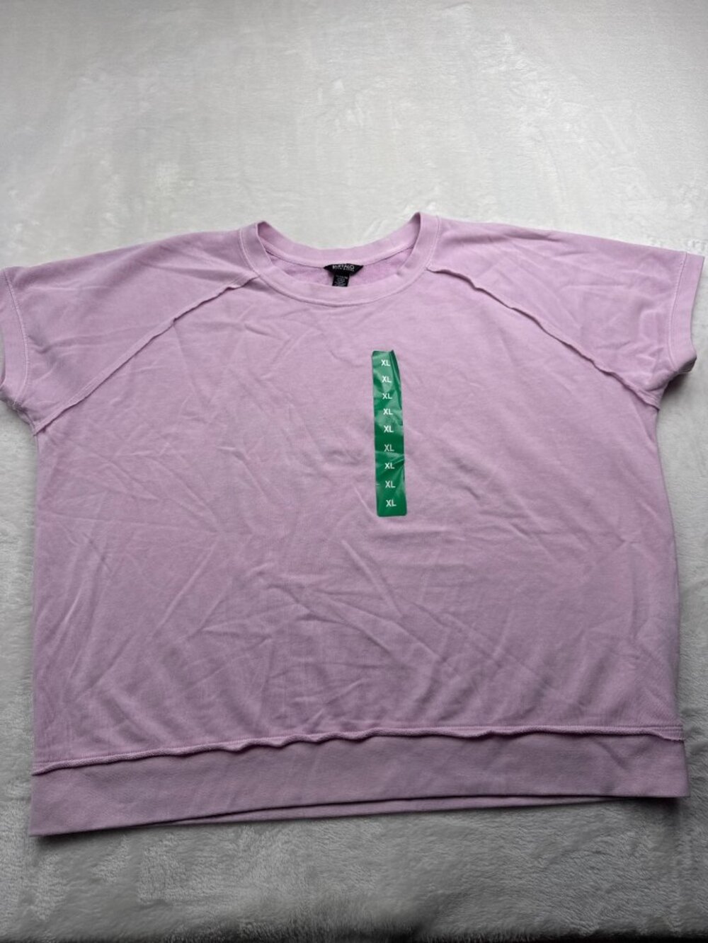 Buffalo David Bitton Womens Lavender Short-Sleeve Top XL Cotton Blend